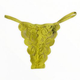 Vibrant yellow lace thong