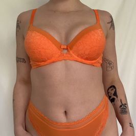 Orange Bra and Panty Set