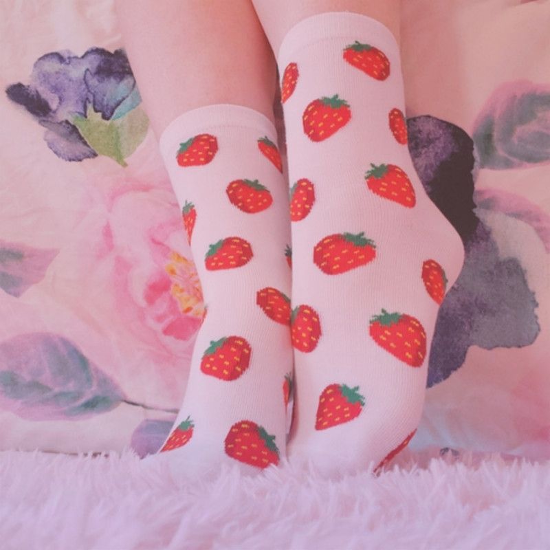 red strawberry socks