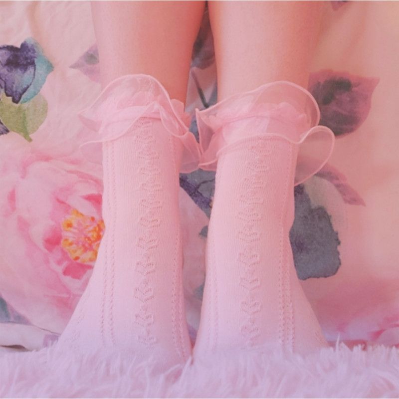 pink frilly socks