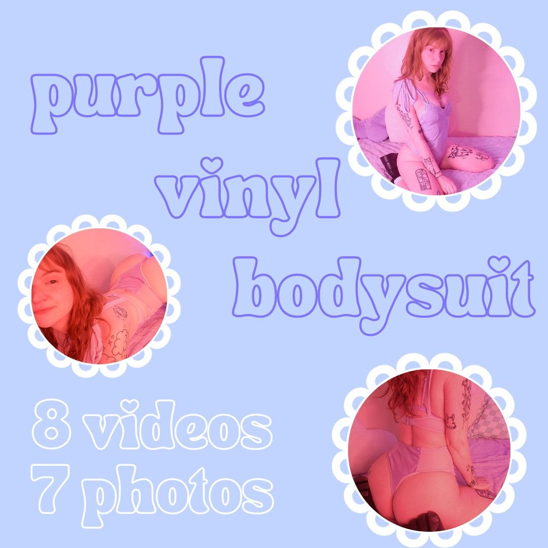 purple vinyl bodysuit media set