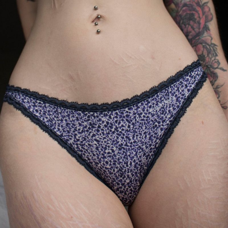 Dark blue microfibre panties