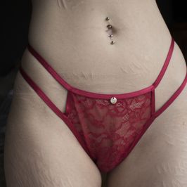 Dark pink lace briefs