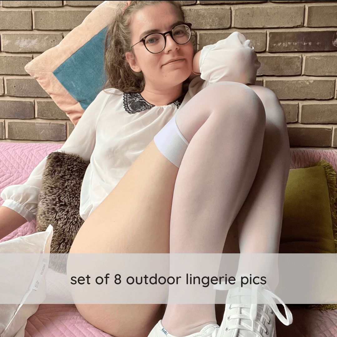 Outdoor White Lingerie Photo Set