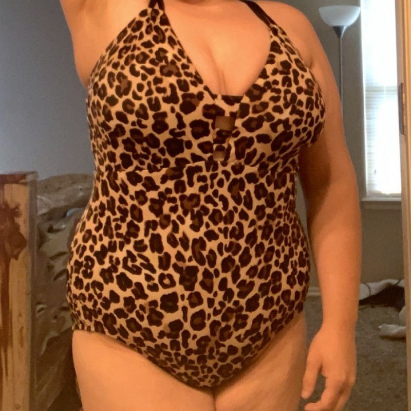 Cheetah print bathing suit