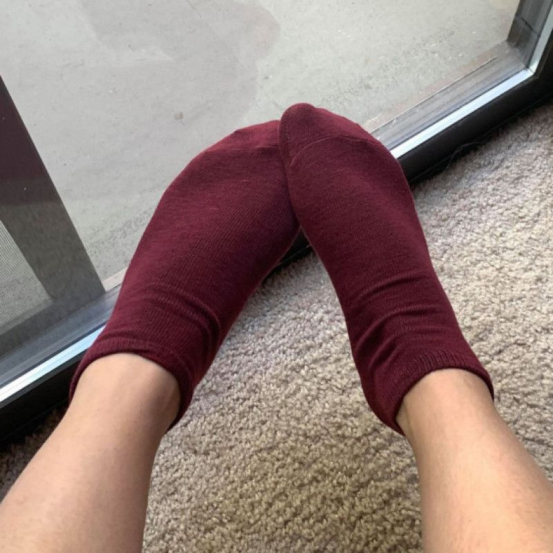 Maroon Ankle Socks