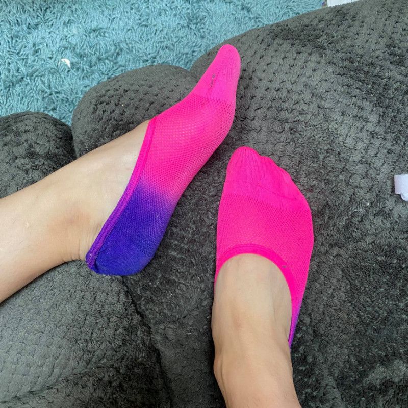 Hot Pink and Purple No Show Socks