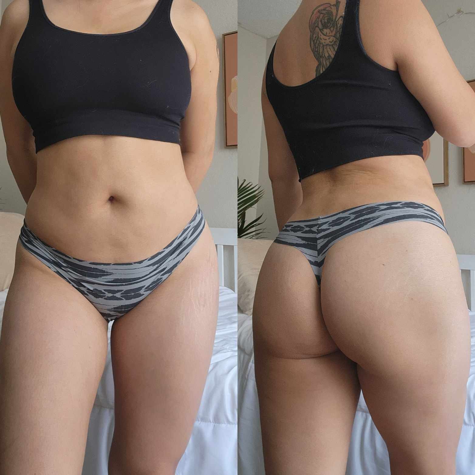 Gray Patterned Seamless Thong