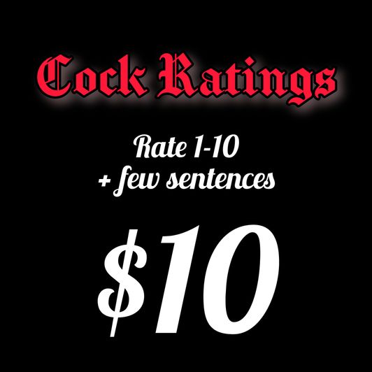 Cock Ratings: Number Rate and Few Sentences