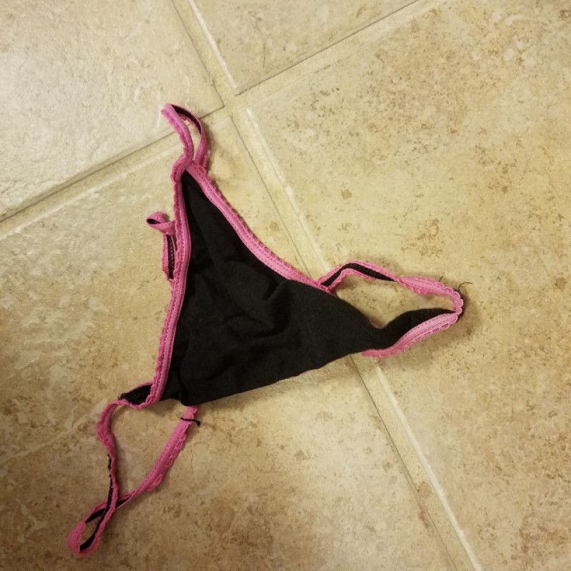 Black and Pink Thong