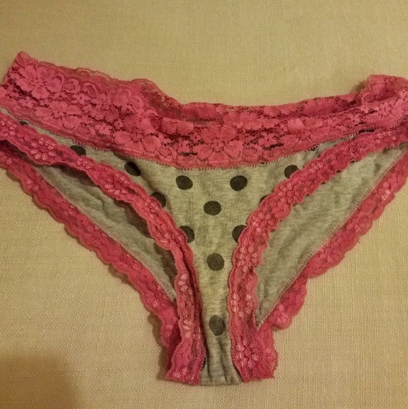 Pink Lace Trim Polka Dot Panty