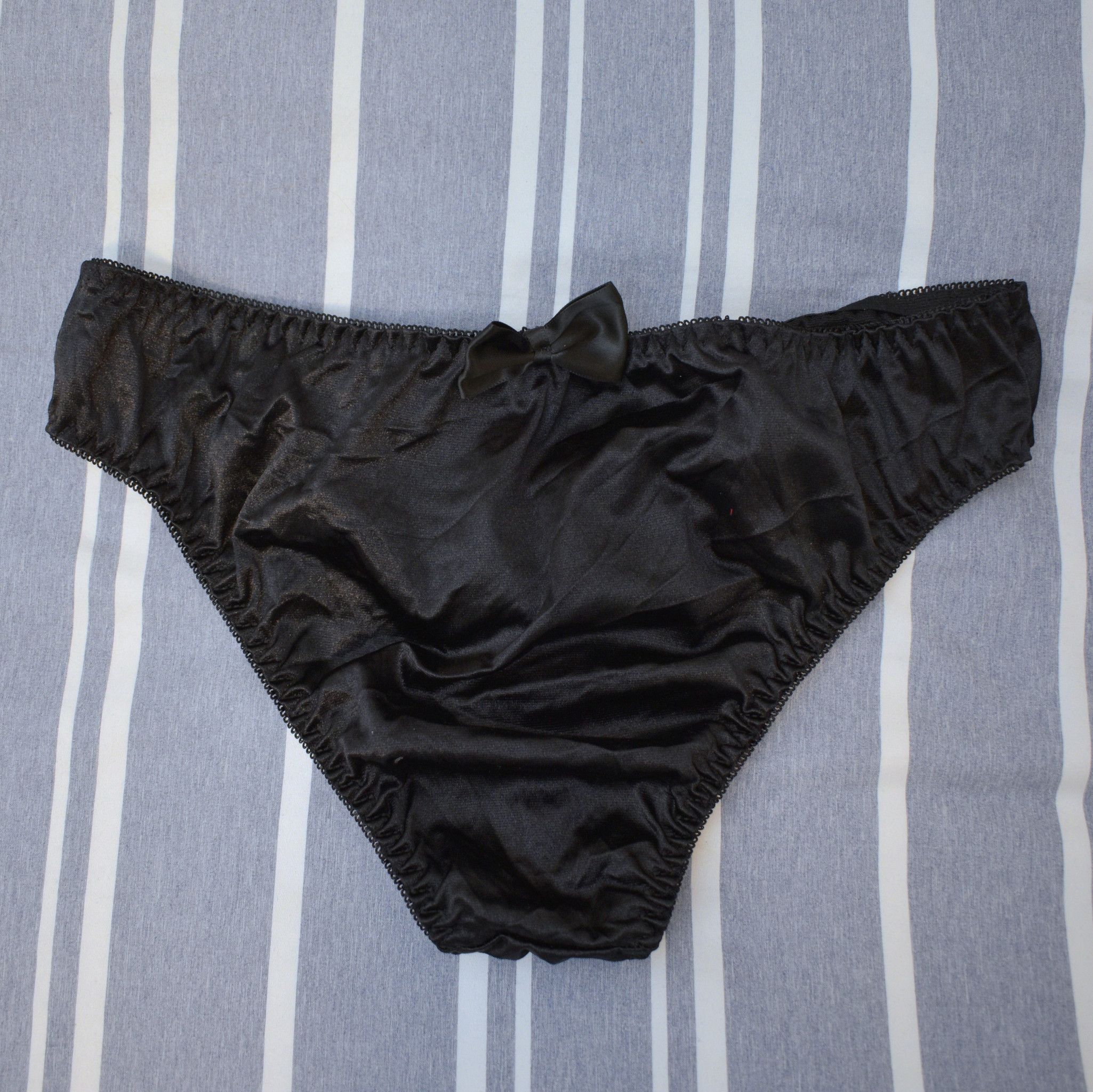 Worn Black Satin Panties