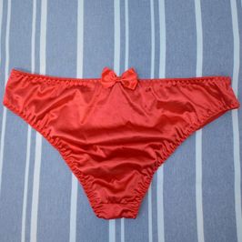 Worn Red Satin Panties