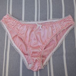 Worn Pink Satin Panties