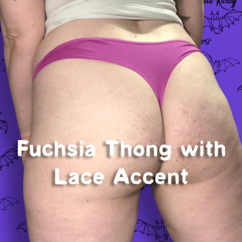 Fuchsia Thong with Lace Accent