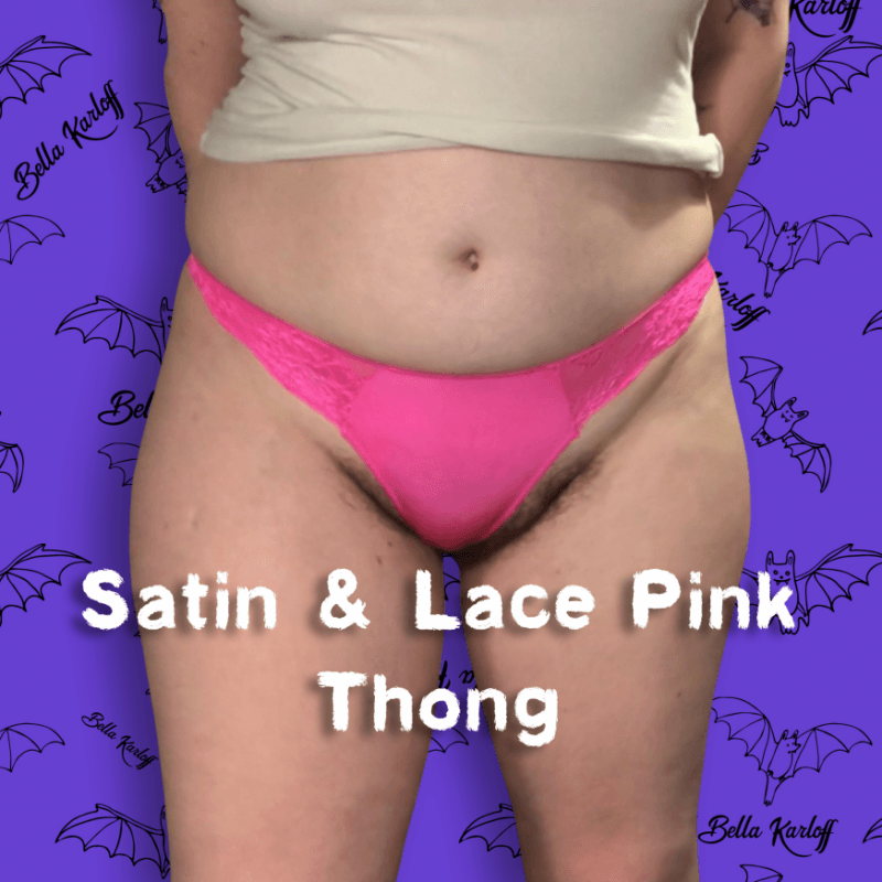 Satin and Lace Pink Thong