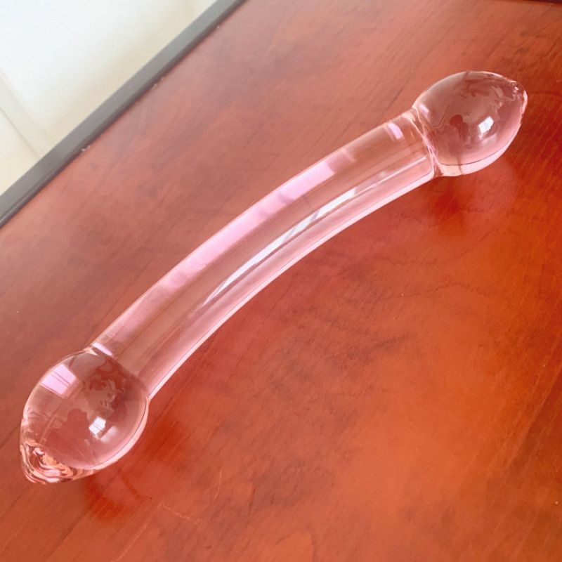 Used Pink Glass Double Ended Dildo