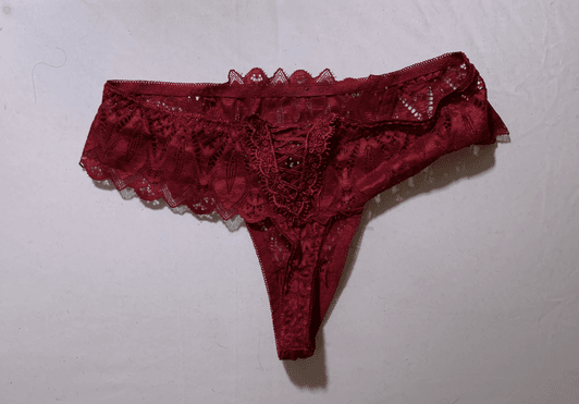 Worn Thong Red Strappy Lingerie Panties