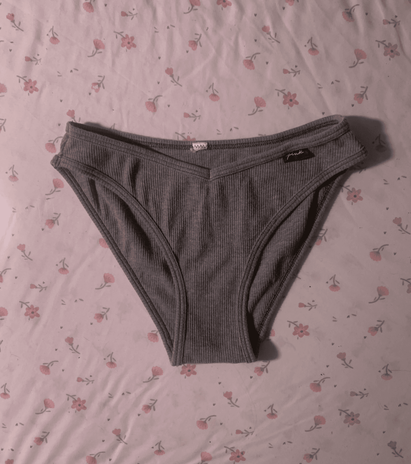 worn grey bikini panties