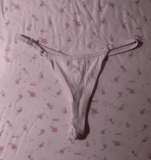 worn white gstring panties