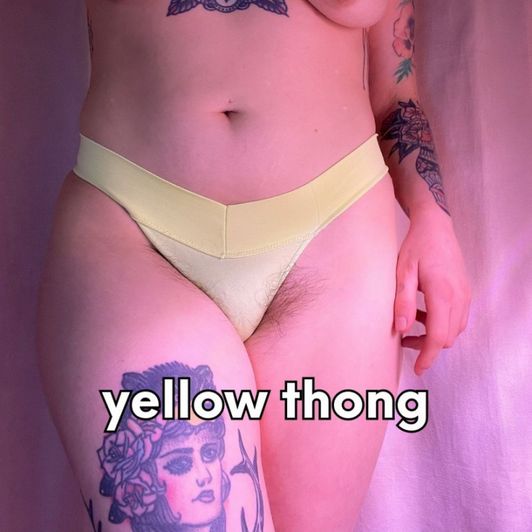 worn yellow thong