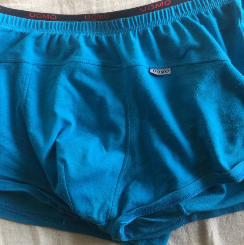 dirty men boxer shorts smells at precum