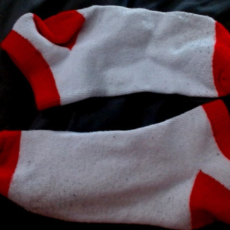 White And Red Socks