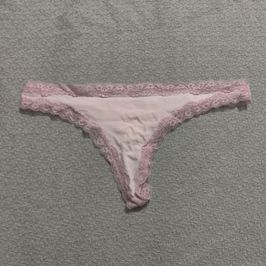 White and pink thong