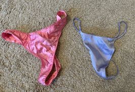 TWO pairs of satin panties WORN