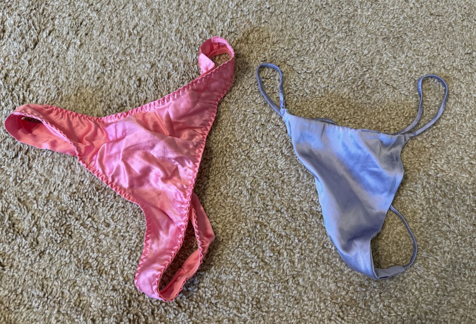 TWO pairs of satin panties WORN