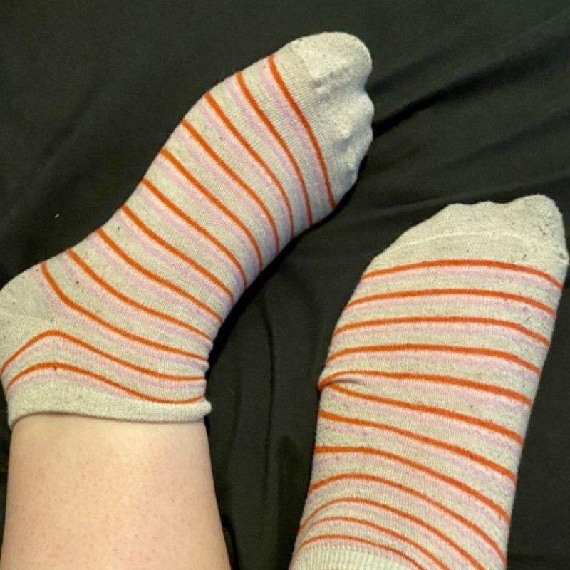 Well Worn Pink Striped Socks