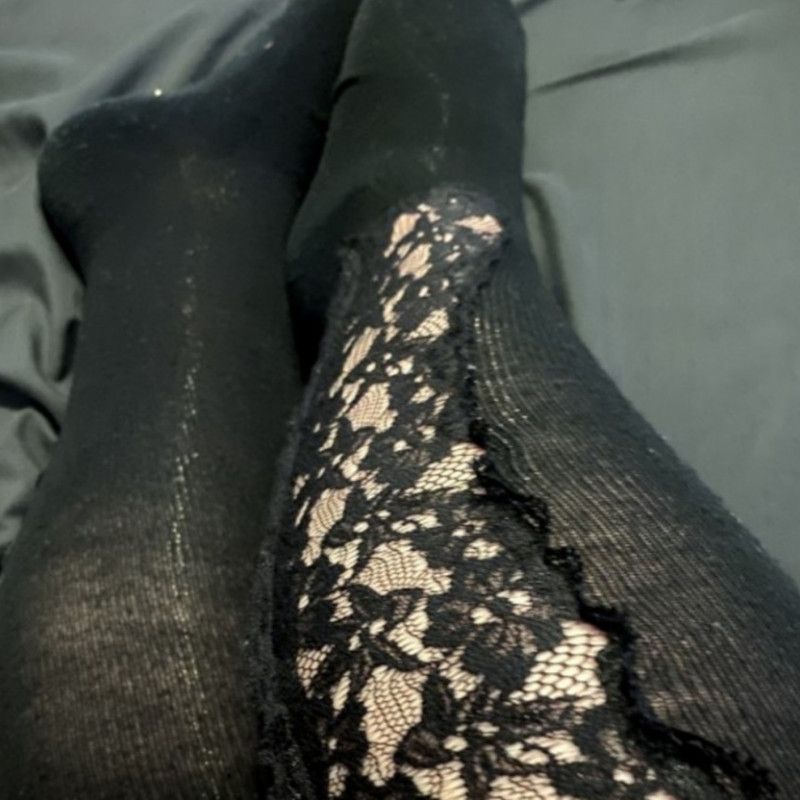 Black Lace Knee High Socks