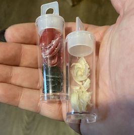 Vials of Real and Acrylic Fingernails