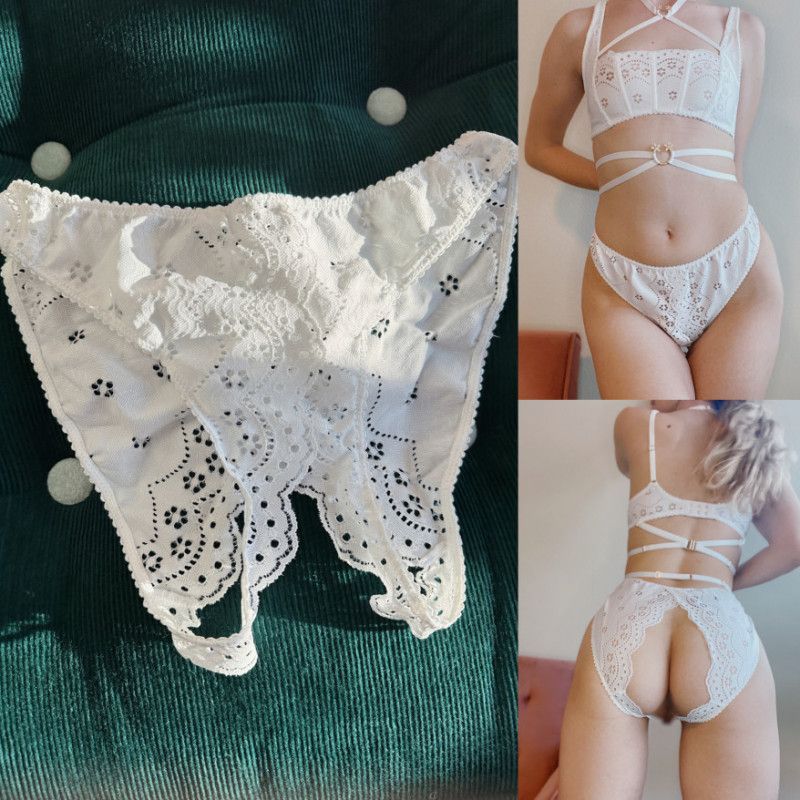 Worn Crotchless Lace Panties