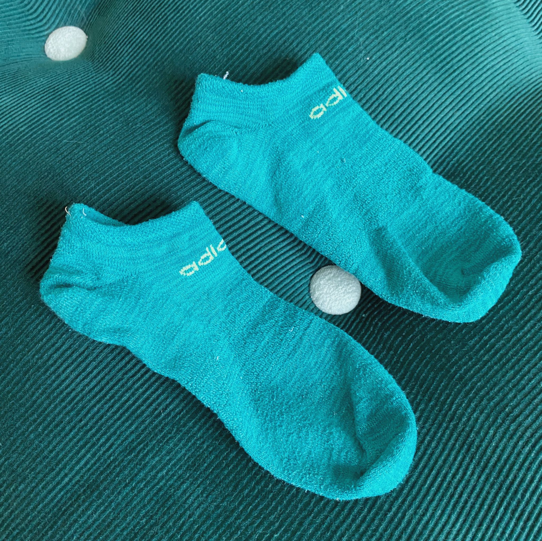 Worn Blue Ankle Socks