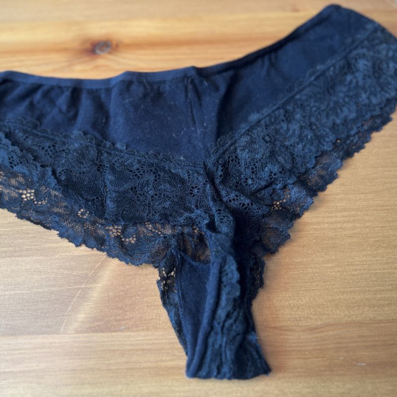 Black Lace and Cotton Cheeky Panties