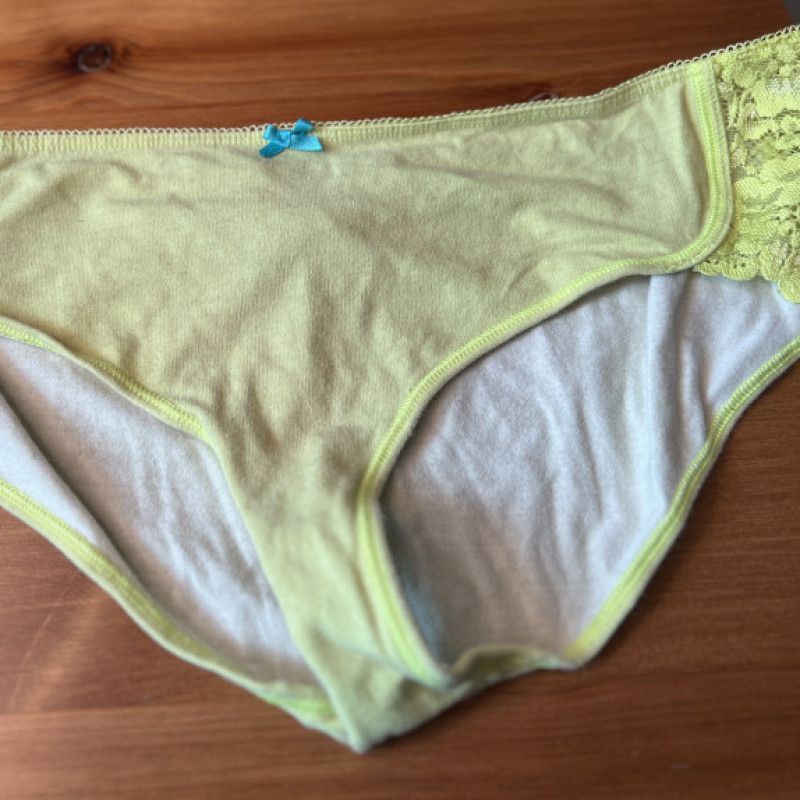 La Senza Florescent Yellow Cotton Lace Panties