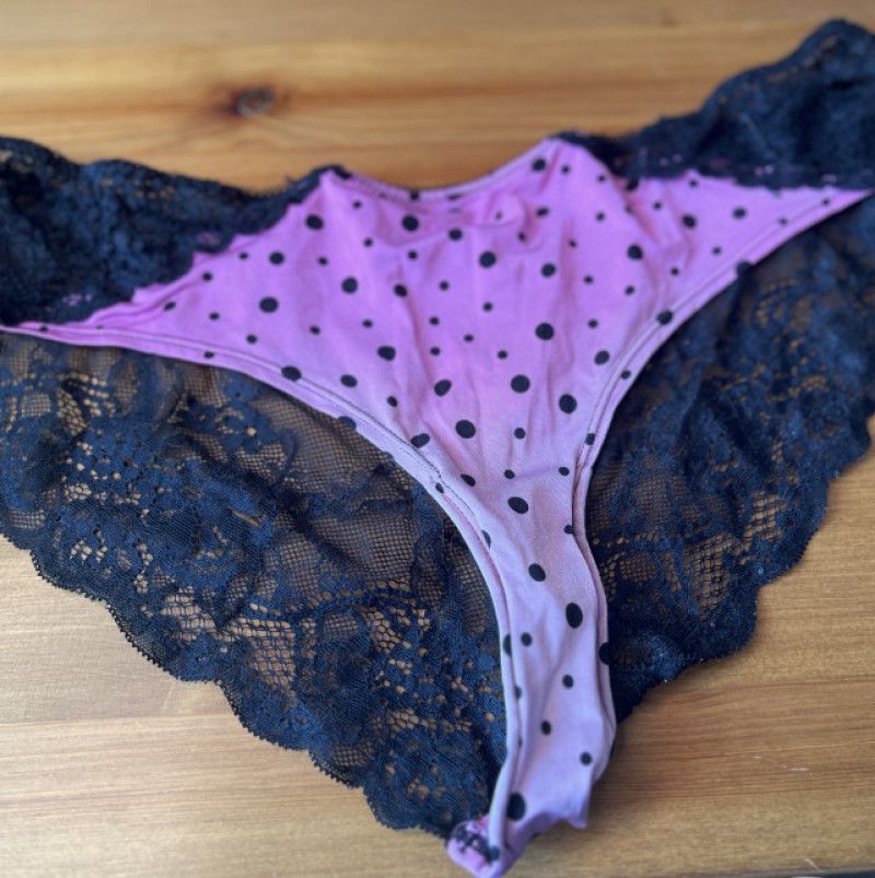 La Senza soft Pink and Black Lace Cheeky Panties