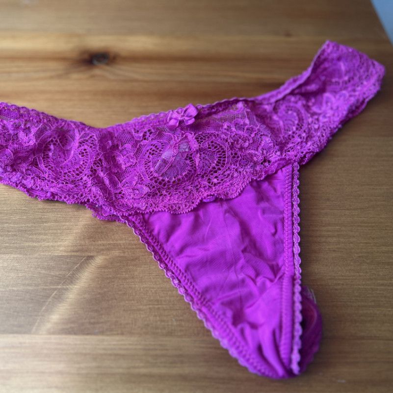 Silky Pink Lace Thong