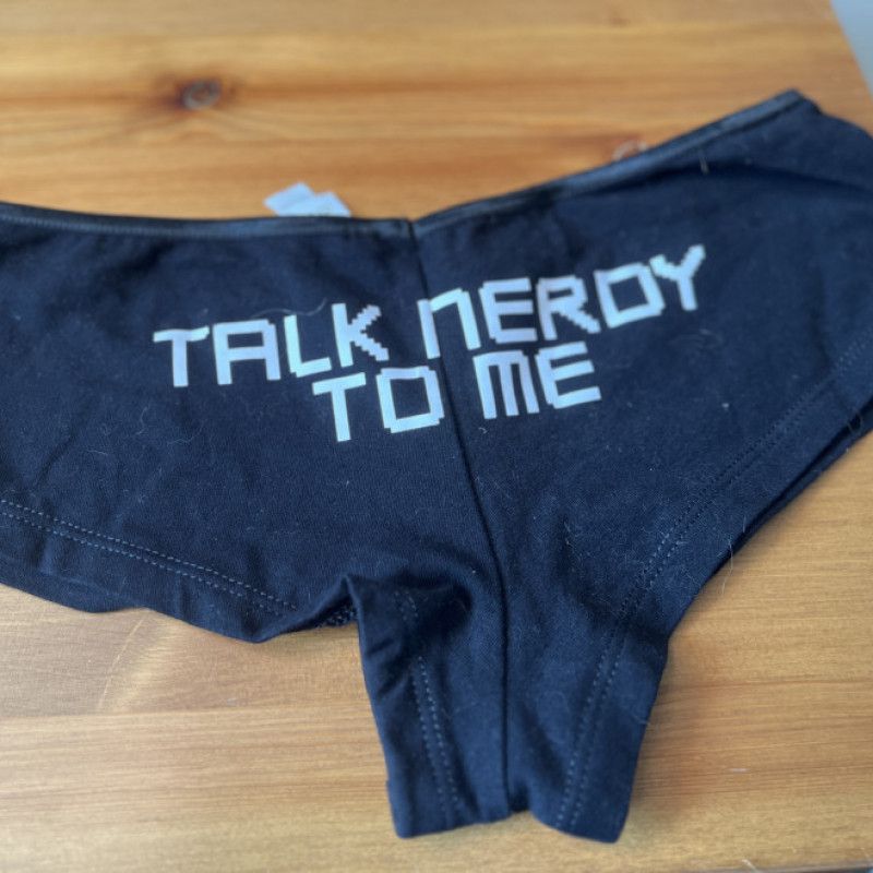 Black Cotton Talk Nerdy To Me Panties