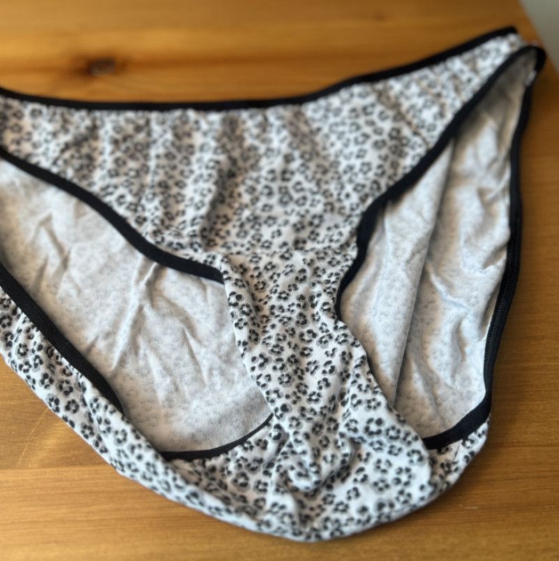 White and Black Leopard Print Bikini Panties