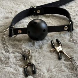 Gag With Nipple Clamps