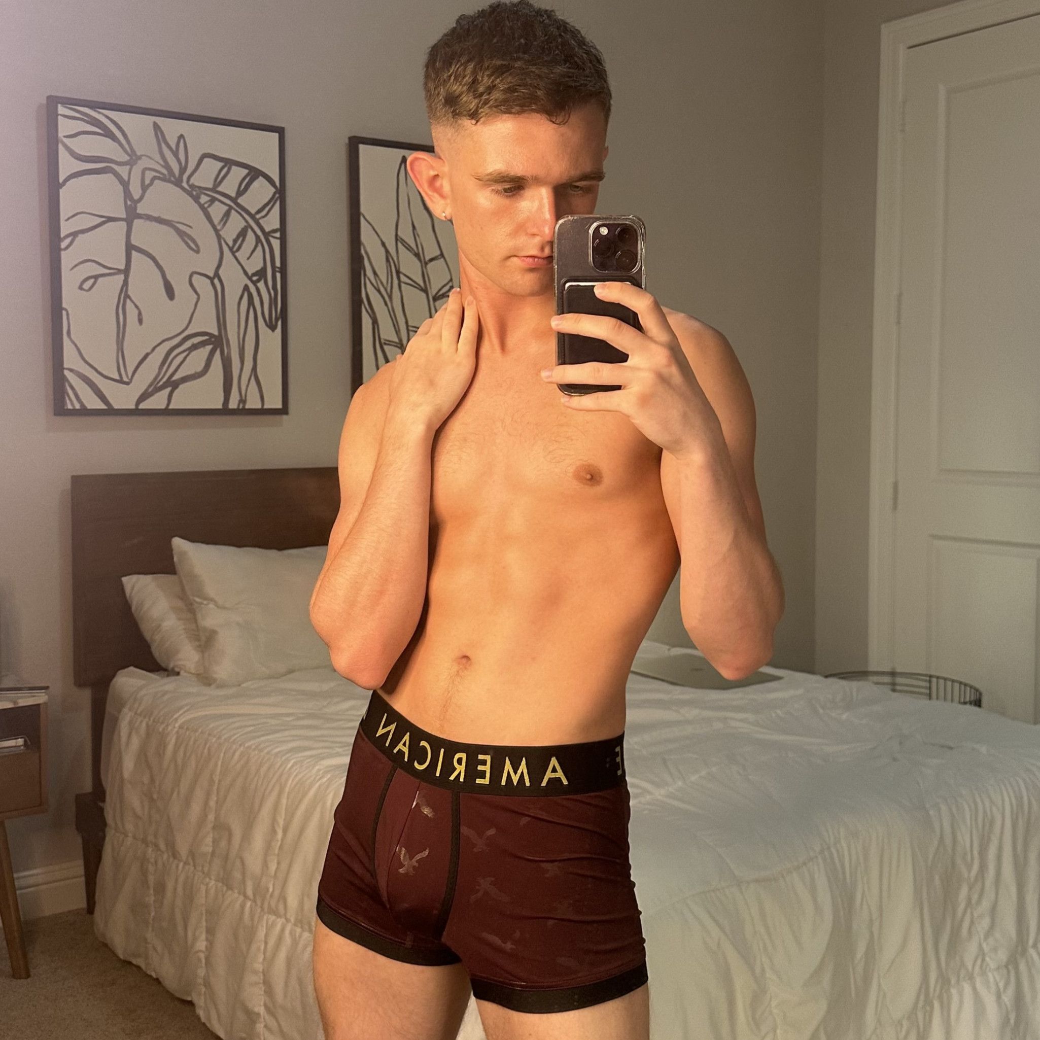 American Eagle Maroon Boxer Briefs