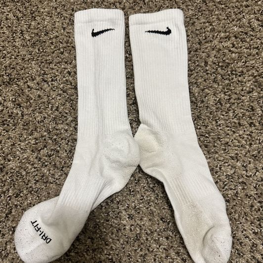 White Nike Crew Socks