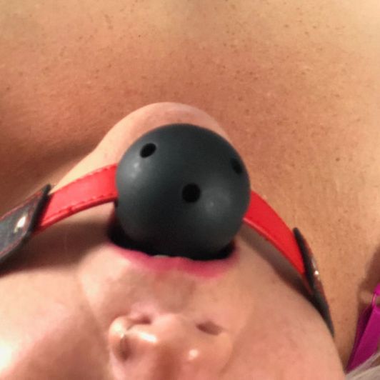 Red and Black Gag ball