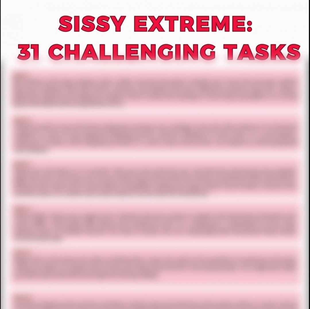 Sissy Extreme Calendar 31 Challenging Tasks