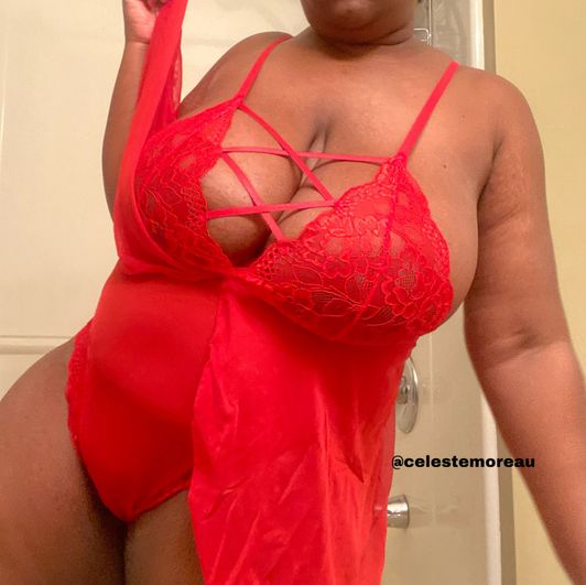 My Iconic Red Boudoir Babydoll gown
