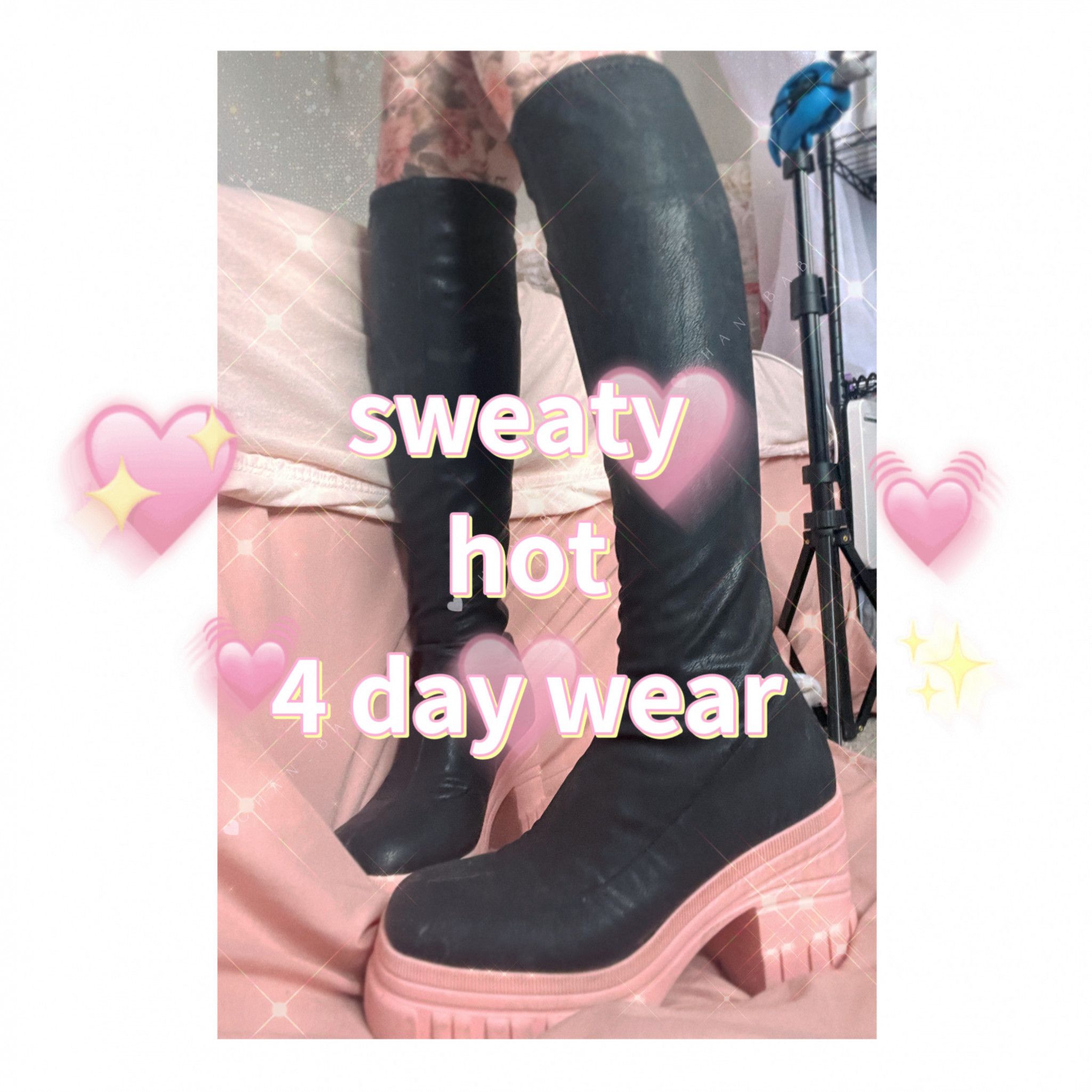 edgy Knee High Leather pastel goth Platforms