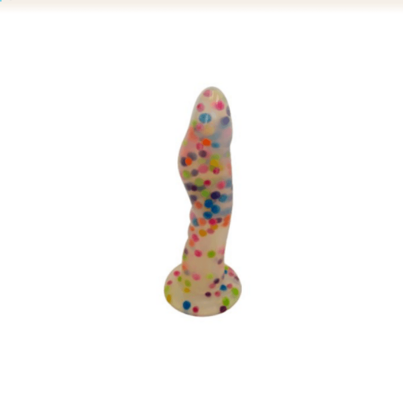 Spoil Me to a pussy filling polka dot dildo