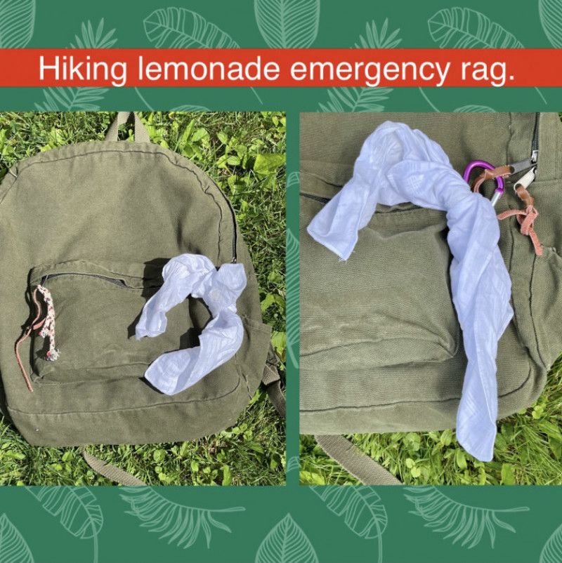 Hiking emergency lemonade hankie